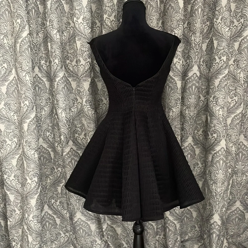Black flared party dress